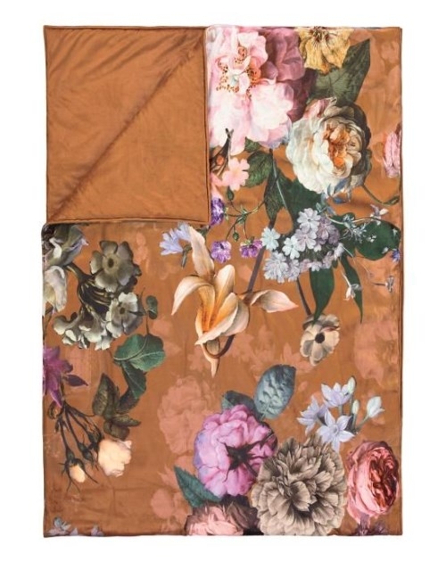 Essenza Fleur Tagesdecke Leather Brown 240 x 100 cm