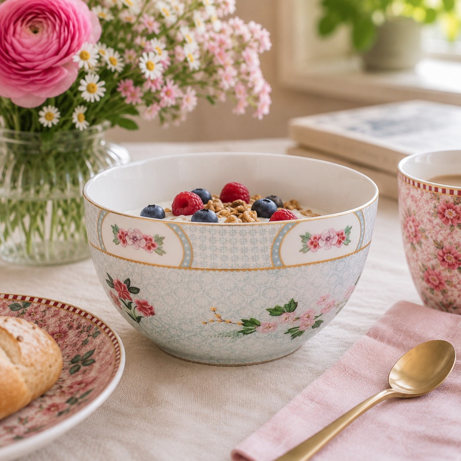 PiP Studio Bowl Blushing Birds White 18 cm