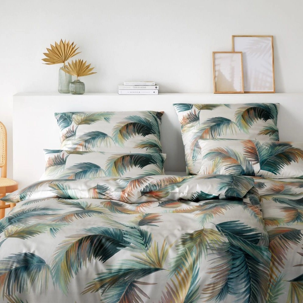 Elegante Bambus Baumwollsatin Bettwäsche Copacabana Natur 135 x 200 cm