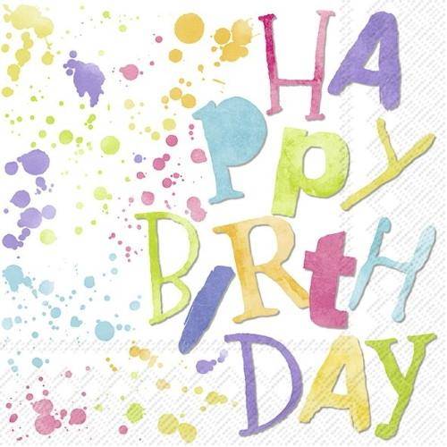 ihr Lunch Servietten Birthday Splashes 33 x 33 cm