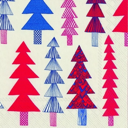 ihr Lunch Servietten Marimekko Kuusikossa Rot 33 x 33 cm