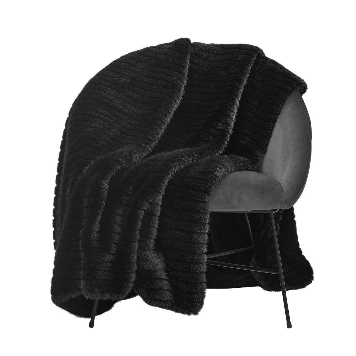 Skinnwille Plaid Grace Black L 140 x 220 cm