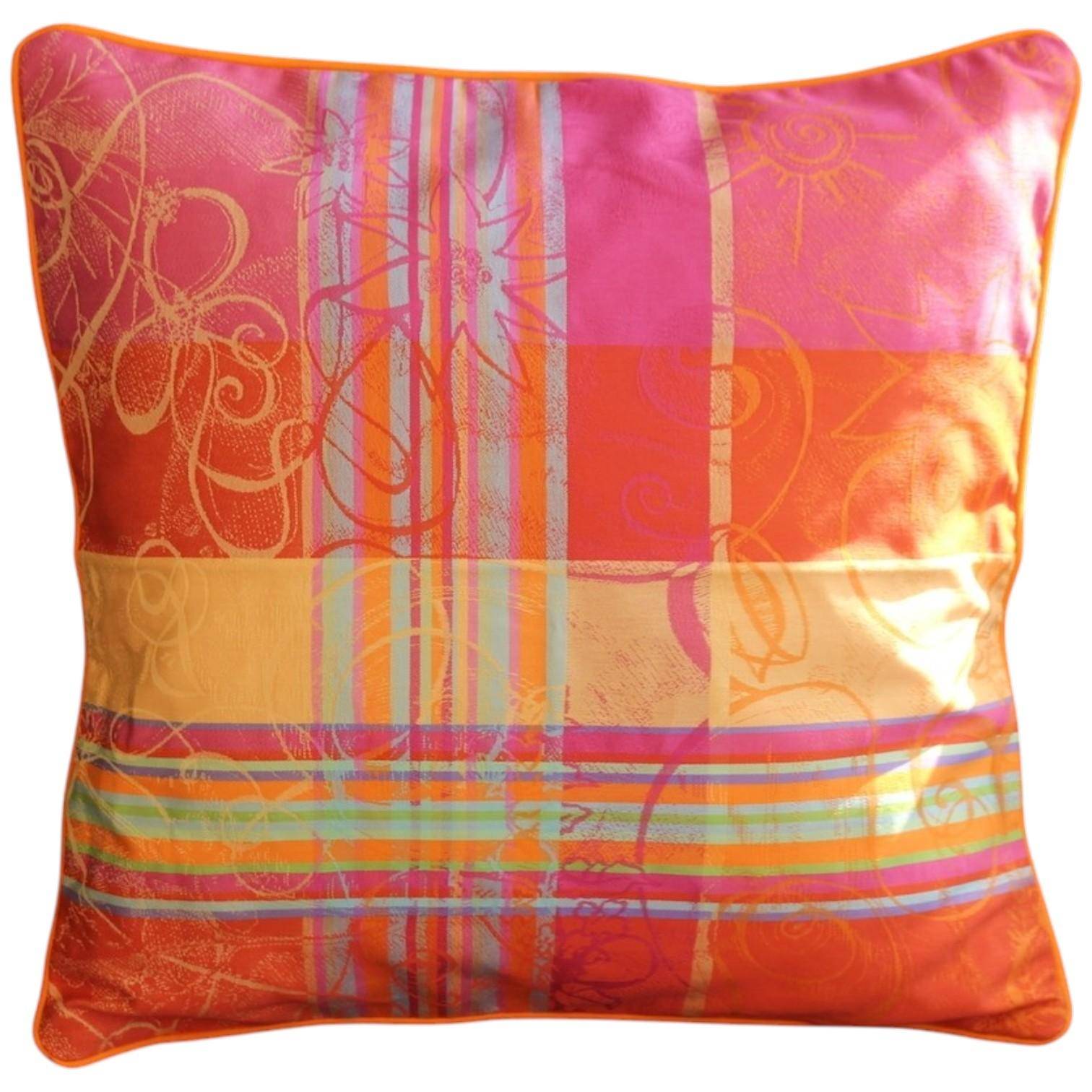 Kissenhülle Mille Asters Pop mit farbenfrohem Jacquard-Patchworkmuster