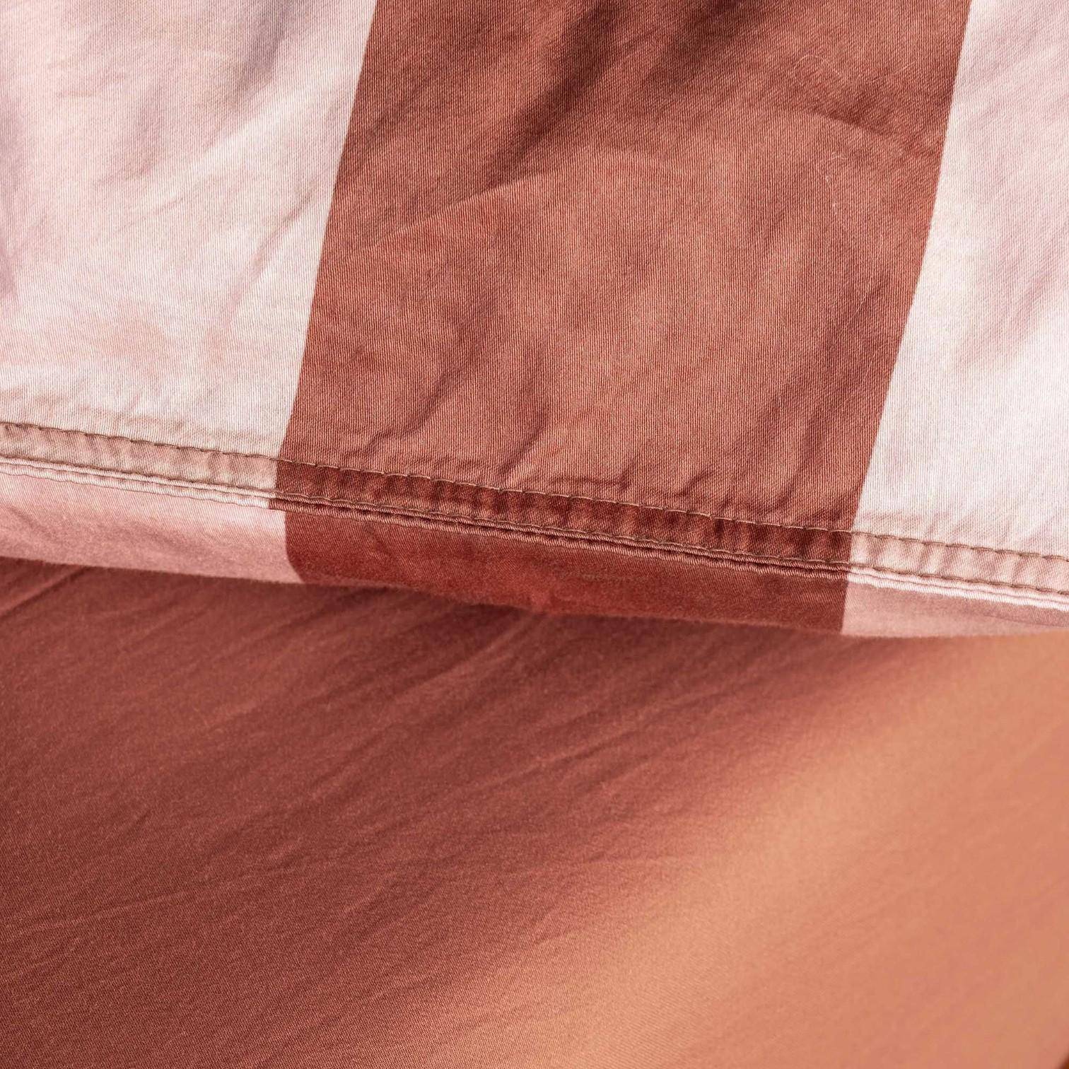 ESSENZA Baumwollsatin Bettwäsche Minte Stripe Terracotta - Blush Pink 155 x 220 cm + 80 x 80 cm
