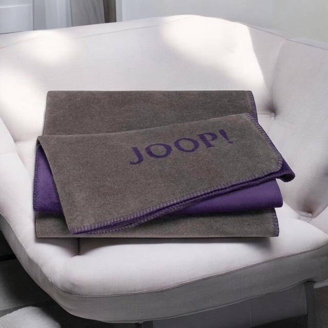 JOOP! Wohndecke Uni-Doubleface Schiefer - Violett 150 x 200 cm