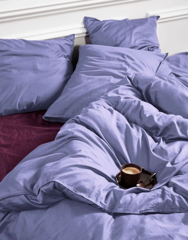 ESSENZA Baumwollsatin Bettwäsche Minte Lavender Blue 135 x 200 cm + 80 x 80 cm