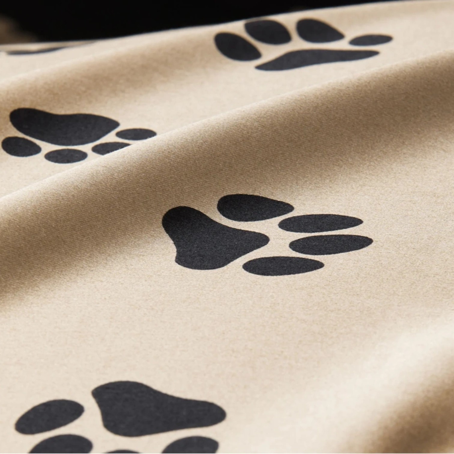 Elegante Comfort Satin Bettwäsche Paws Schwarz/Beige 135 x 200 cm