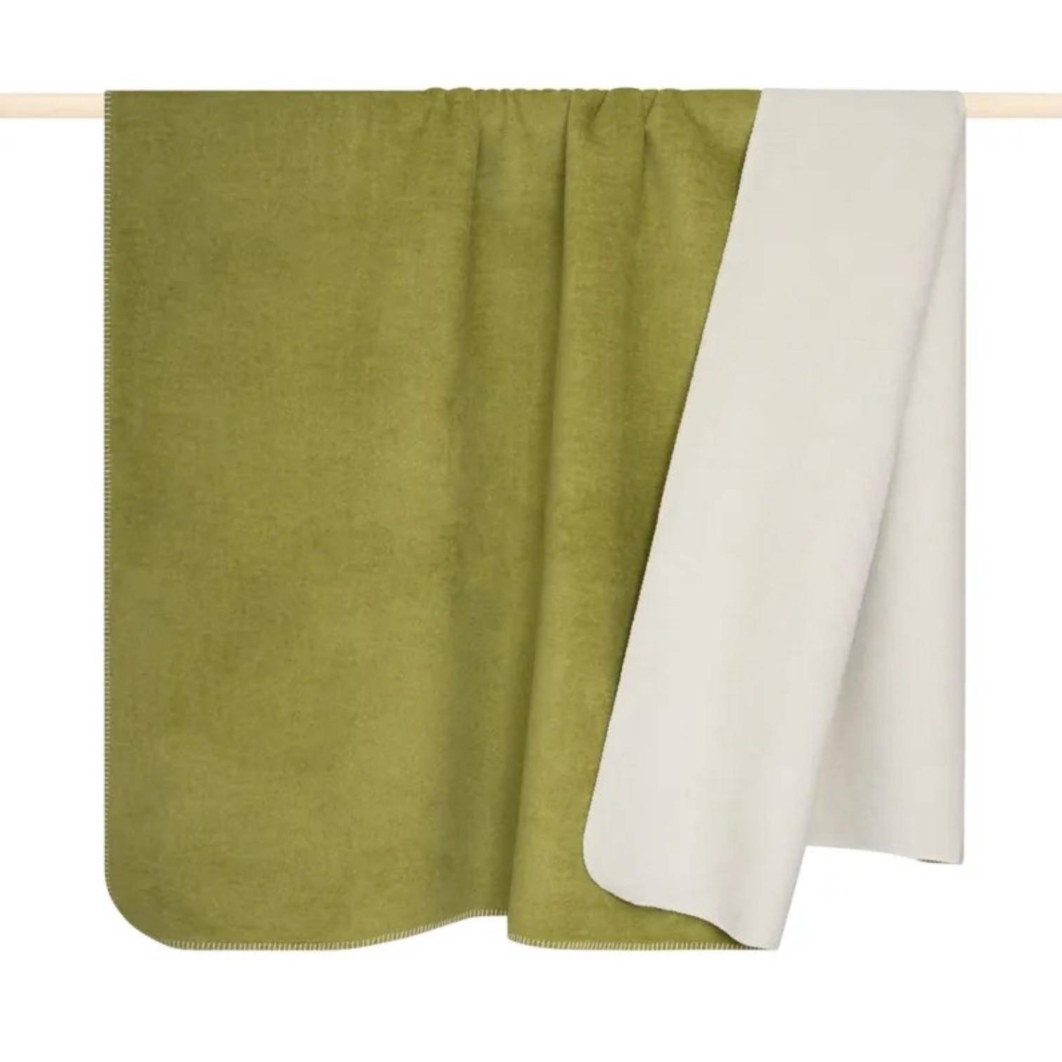 Pad Decke Hobart in Olive-Creme 150 x 200 cm
