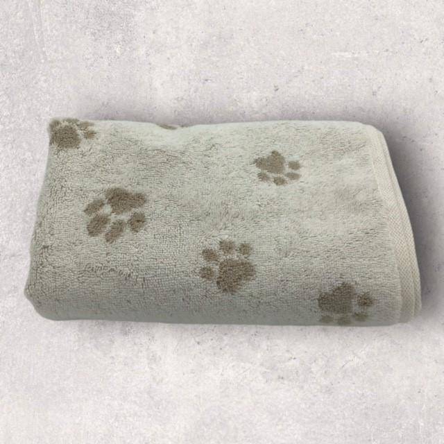 Cawö Frottiertuchserie We love Dogs Pfötchen Natur Duschtuch 80 x 150 cm