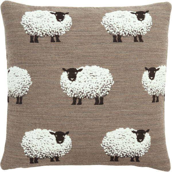 die Schafbande - Kissenhülle Fluffys Gang in Taupe