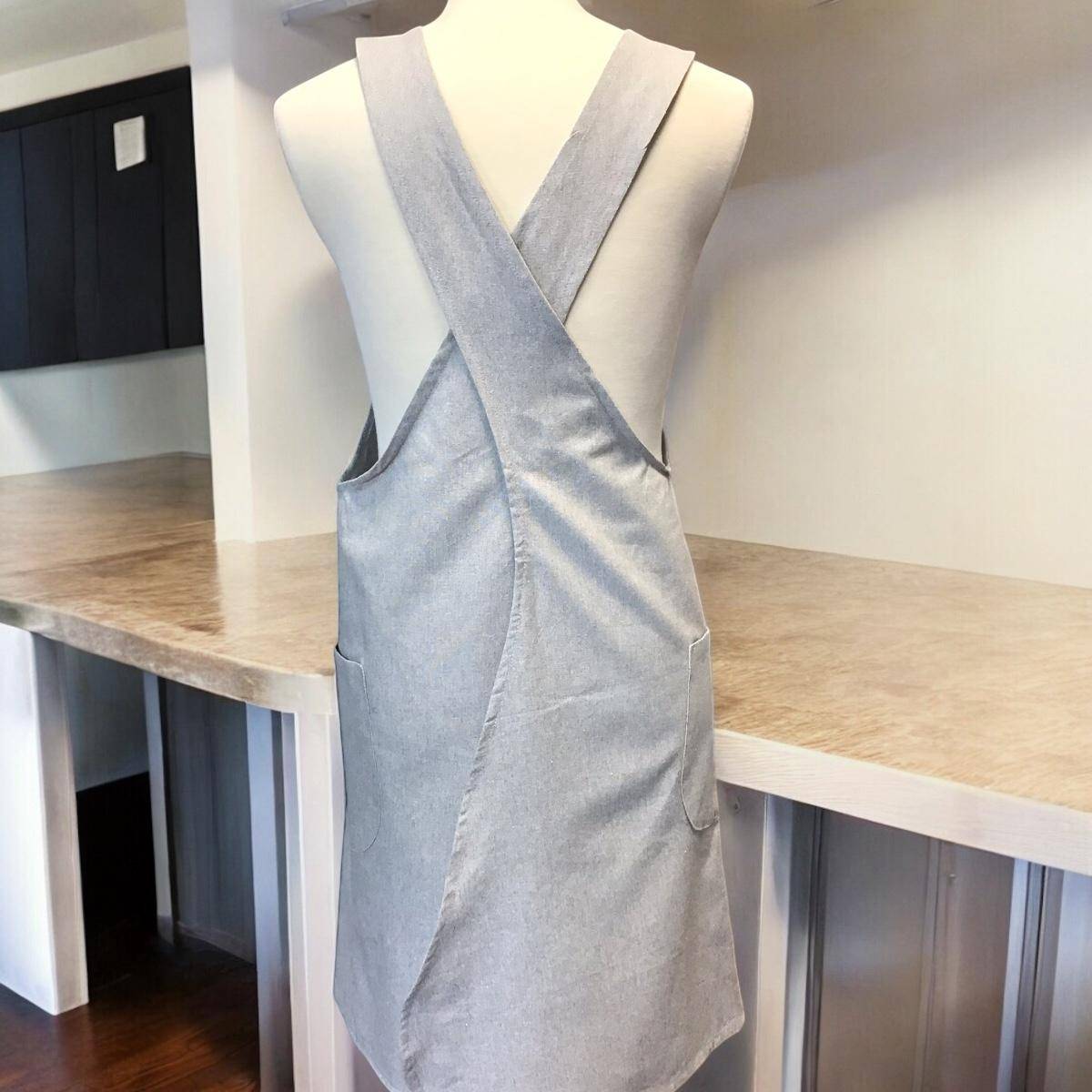 Recycled by wille - Recycelte Schürze Helen in Grey/White Melange