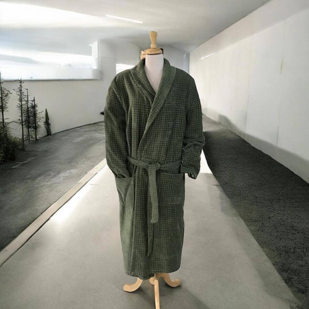 Cawö Herren Bademantel Kimono 6508 Farbe Grün Größe 48