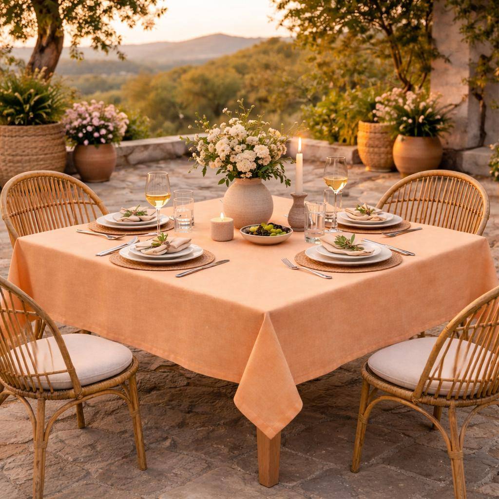 Pichler Tischdecke Mino Peach 135 x 220 cm