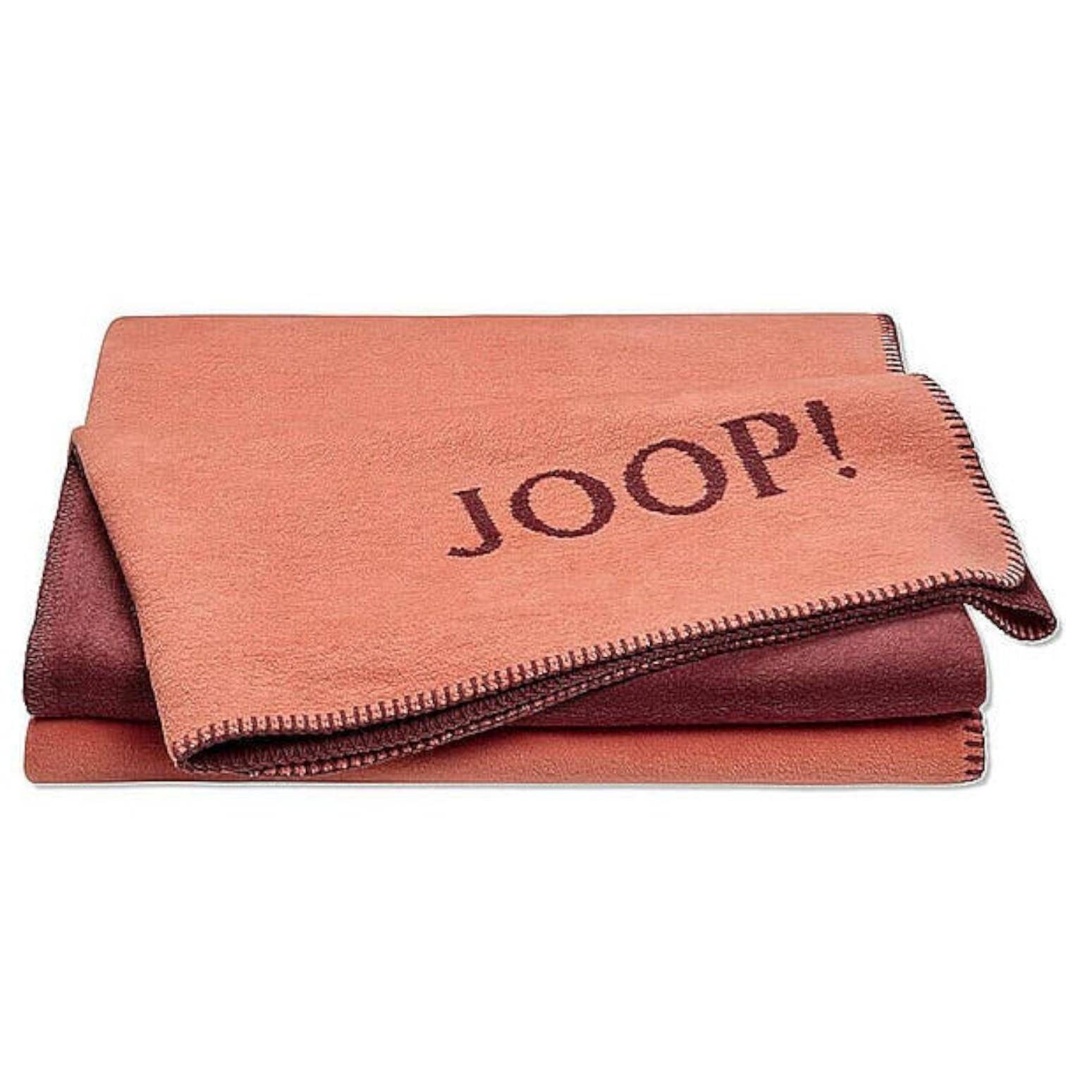 JOOP! Wohndecke Uni-Doubleface Orange - Bordeaux 150 x 200 cm