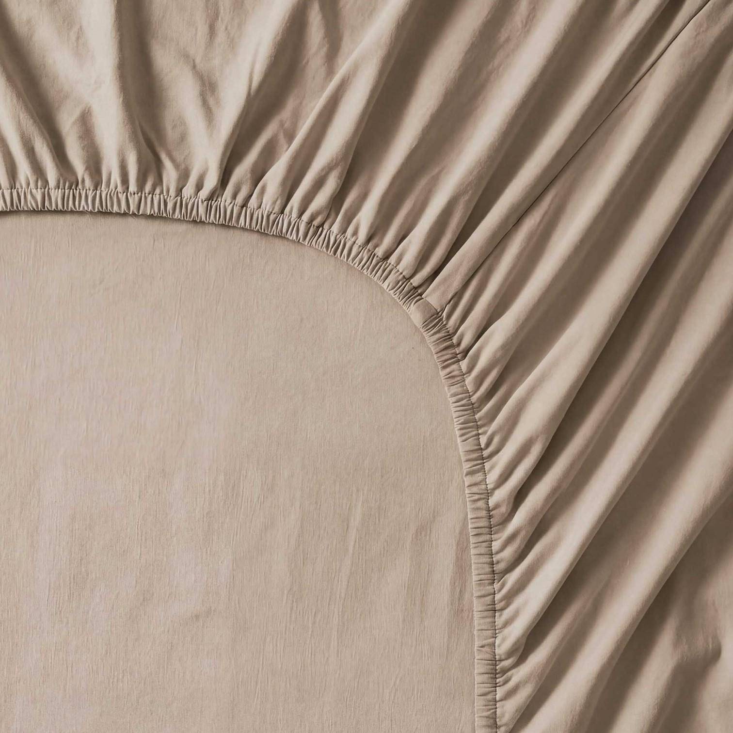 ESSENZA Fine Organic Jersey Spannbetttuch Taupe 90-100 x 200-220 cm