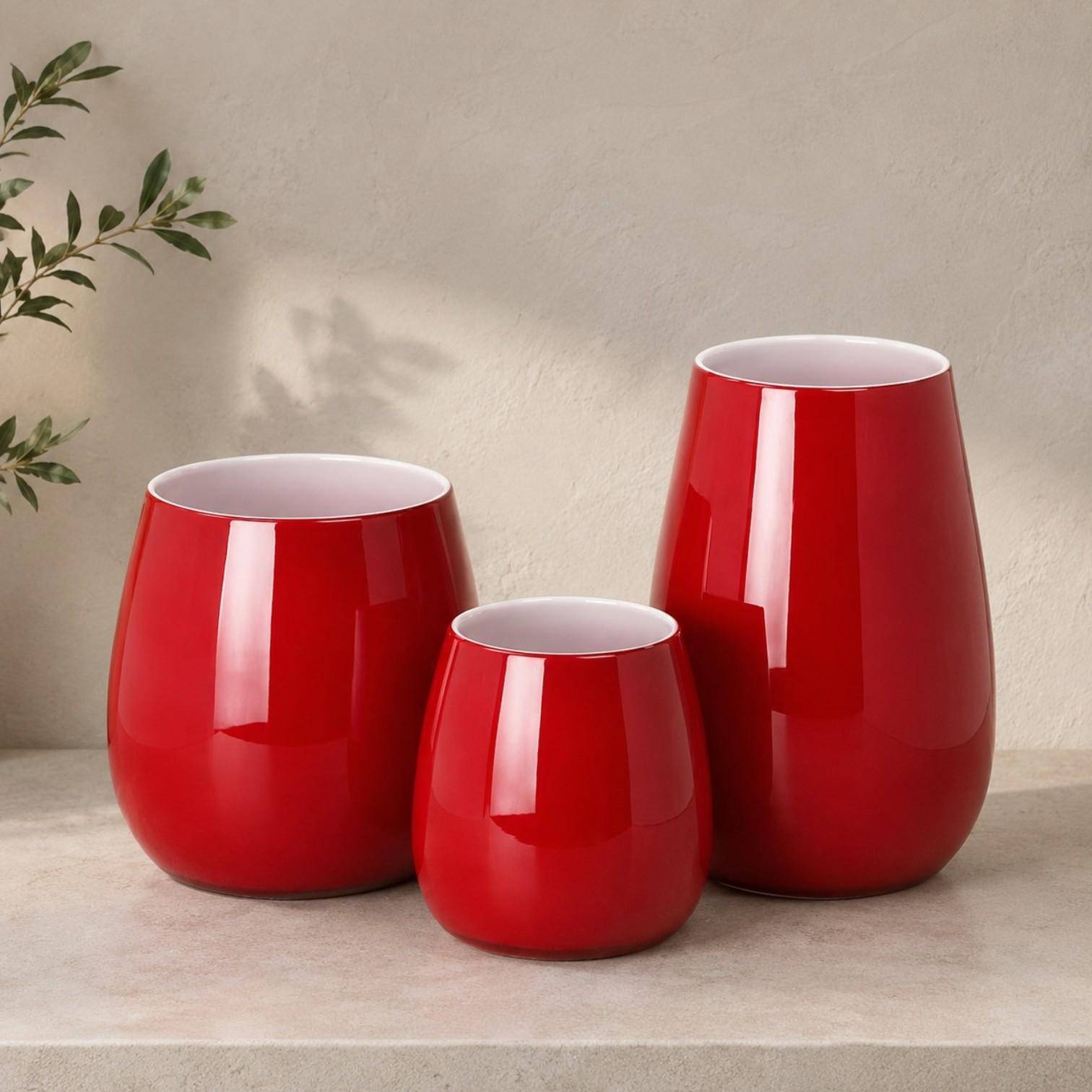 Lambert Vase Pisano in Rot Groß, 30 cm