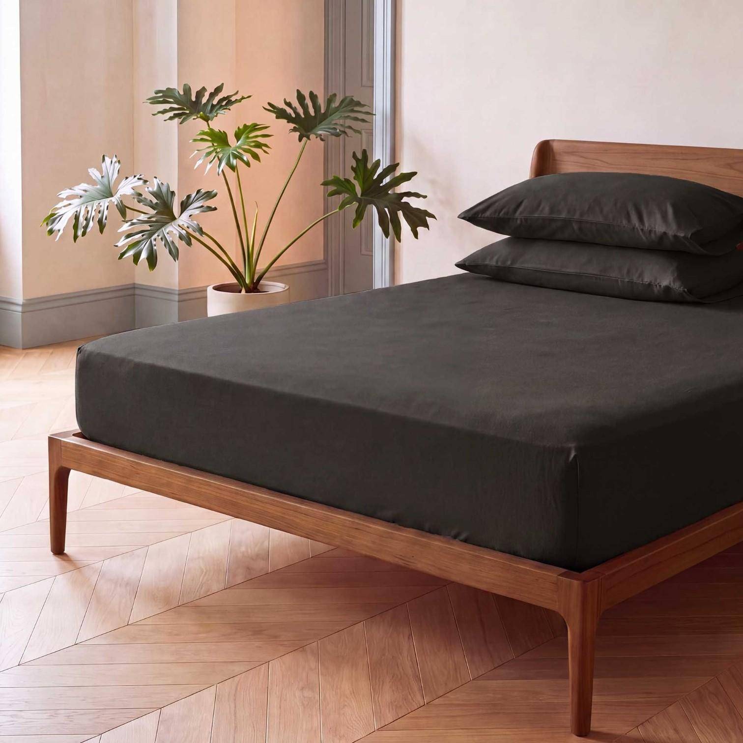 ESSENZA Fine Organic Jersey Spannbetttuch Anthracite 140-160 x 200-220 cm