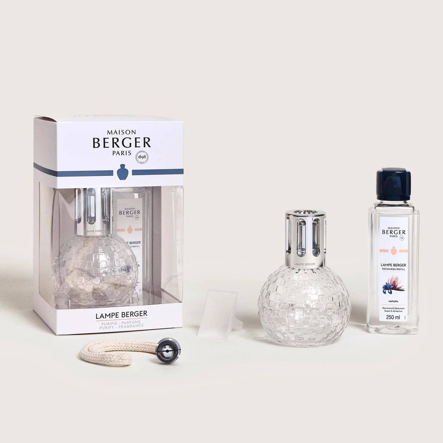 Lampe Berger Disco Transparent Set mit Liliflora Duft und Zubehör