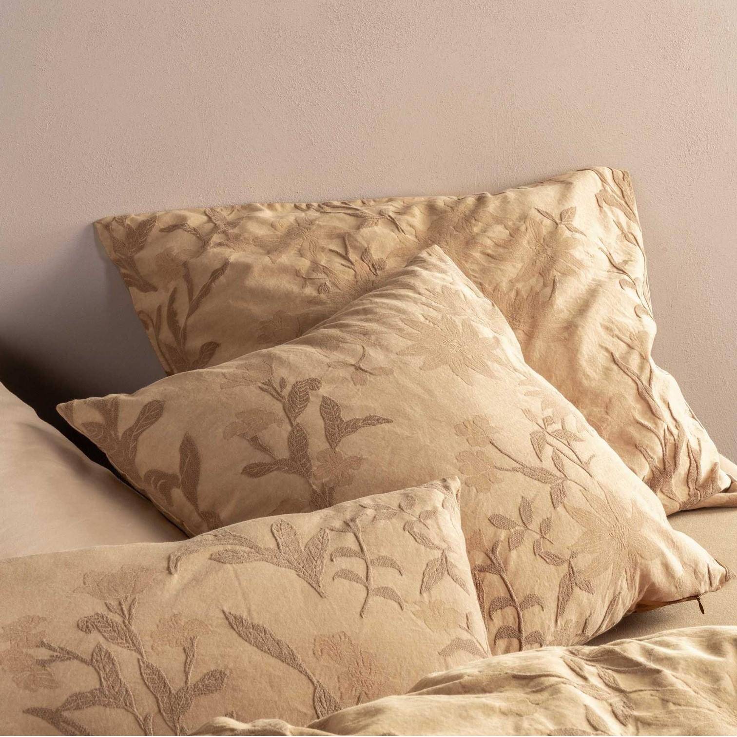 ESSENZA Baumwoll-Bettwäsche Claudine Golden Sand 155 x 220 cm + 80 x 80 cm