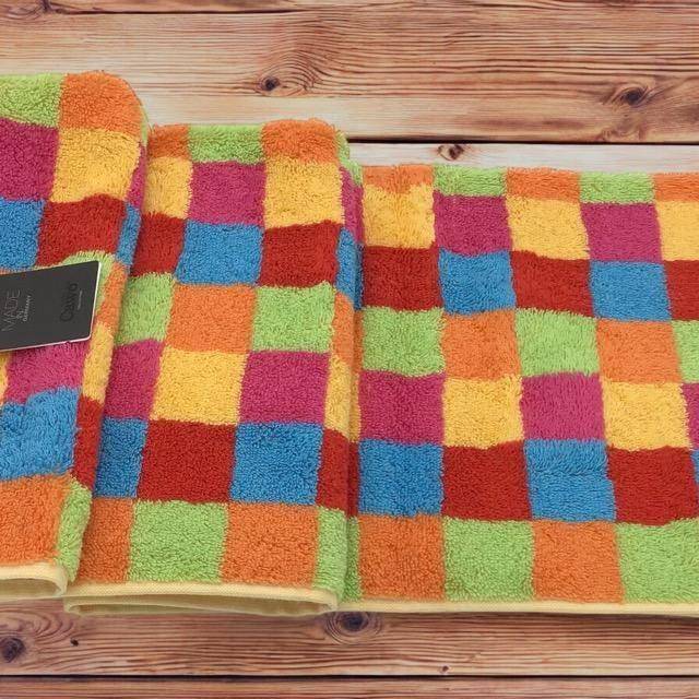 Cawö Frottiertuchserie Lifestyle Karo Multicolor 7017 Col. 25 Saunatuch 70 x 180 cm