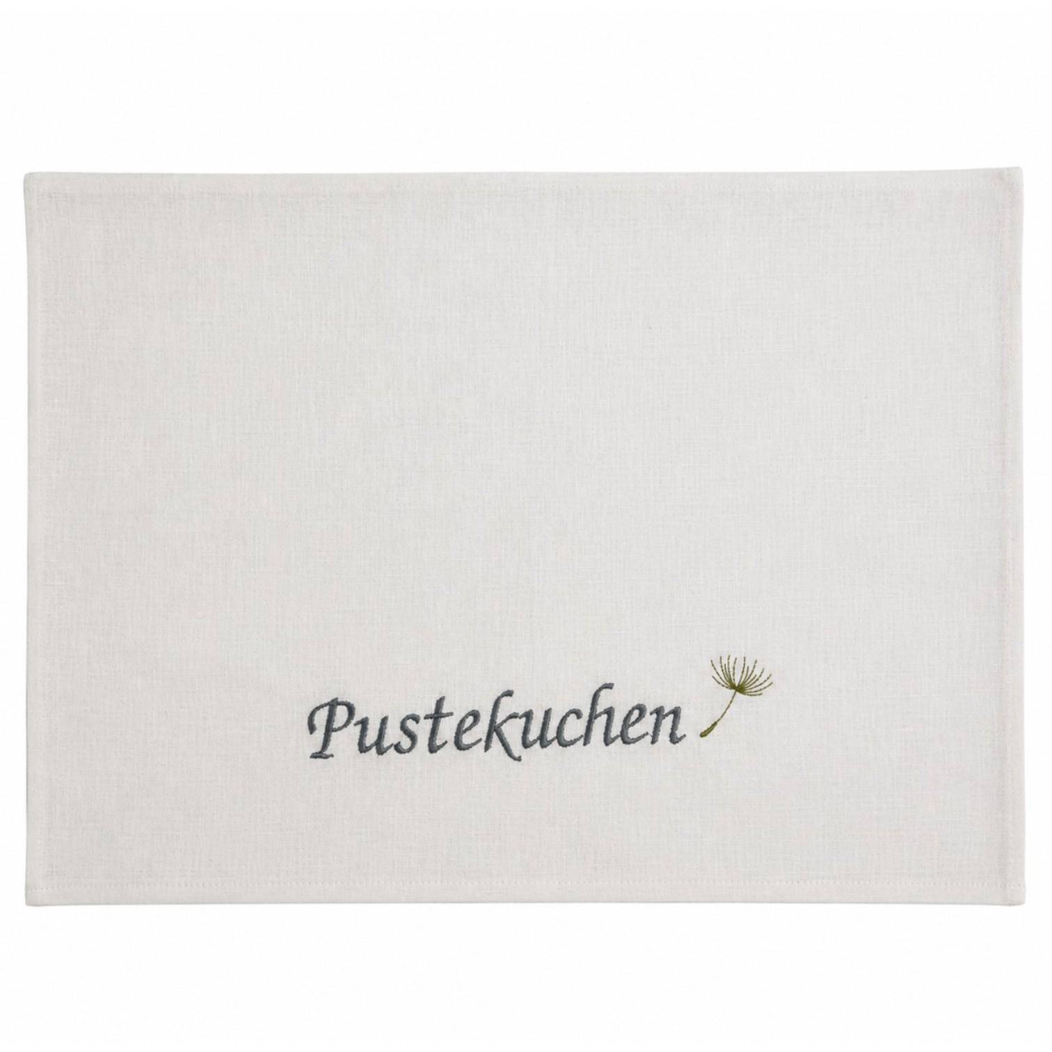 UniKate Halbleinen Geschirrtuch Pustekuchen - bestickt