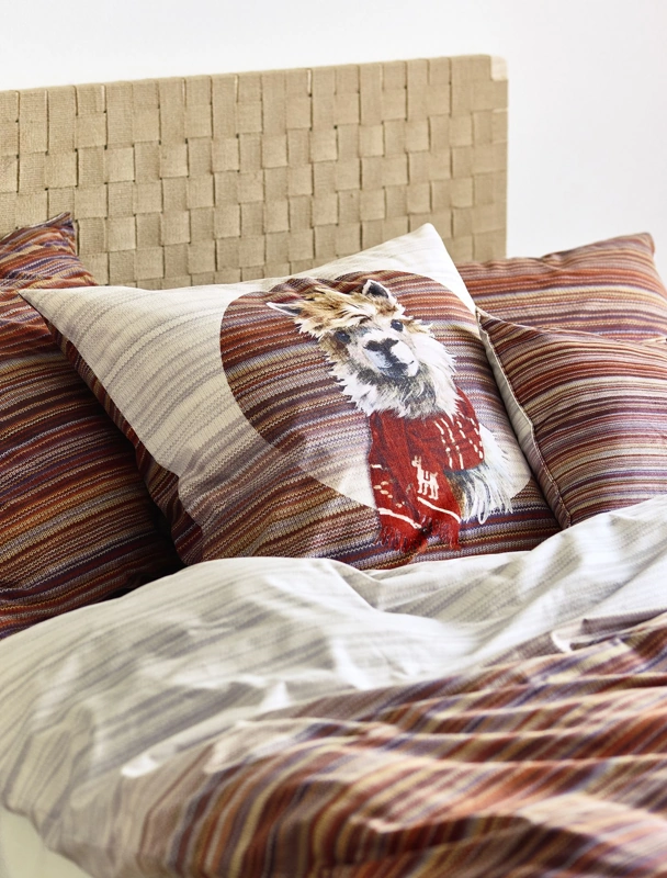 Irisette Flausch-Cotton Bettwäsche Alpaka-Flair Rot 155 x 220 cm