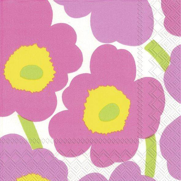 ihr Cocktail Servietten Marimekko Unikko Light Pink 25 x 25 cm