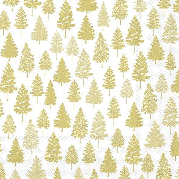 ihr Lunch Servietten Nordic Forest Gold 33 x 33 cm