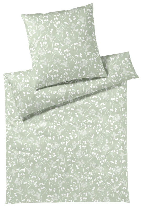Elegante Interlock Jersey Bettwäsche Bonjour Hellgrün 135 x 200 cm