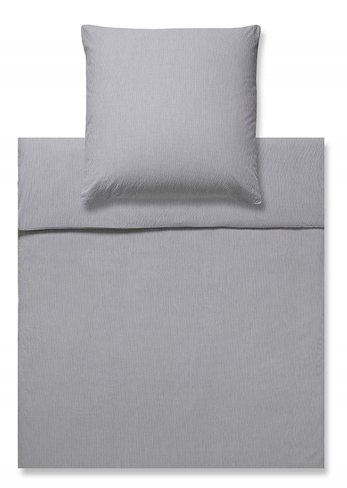 Baldessarini Seersucker Kissenhülle zur Bettwäsche Vio Anthrazit 40 x 80 cm 
