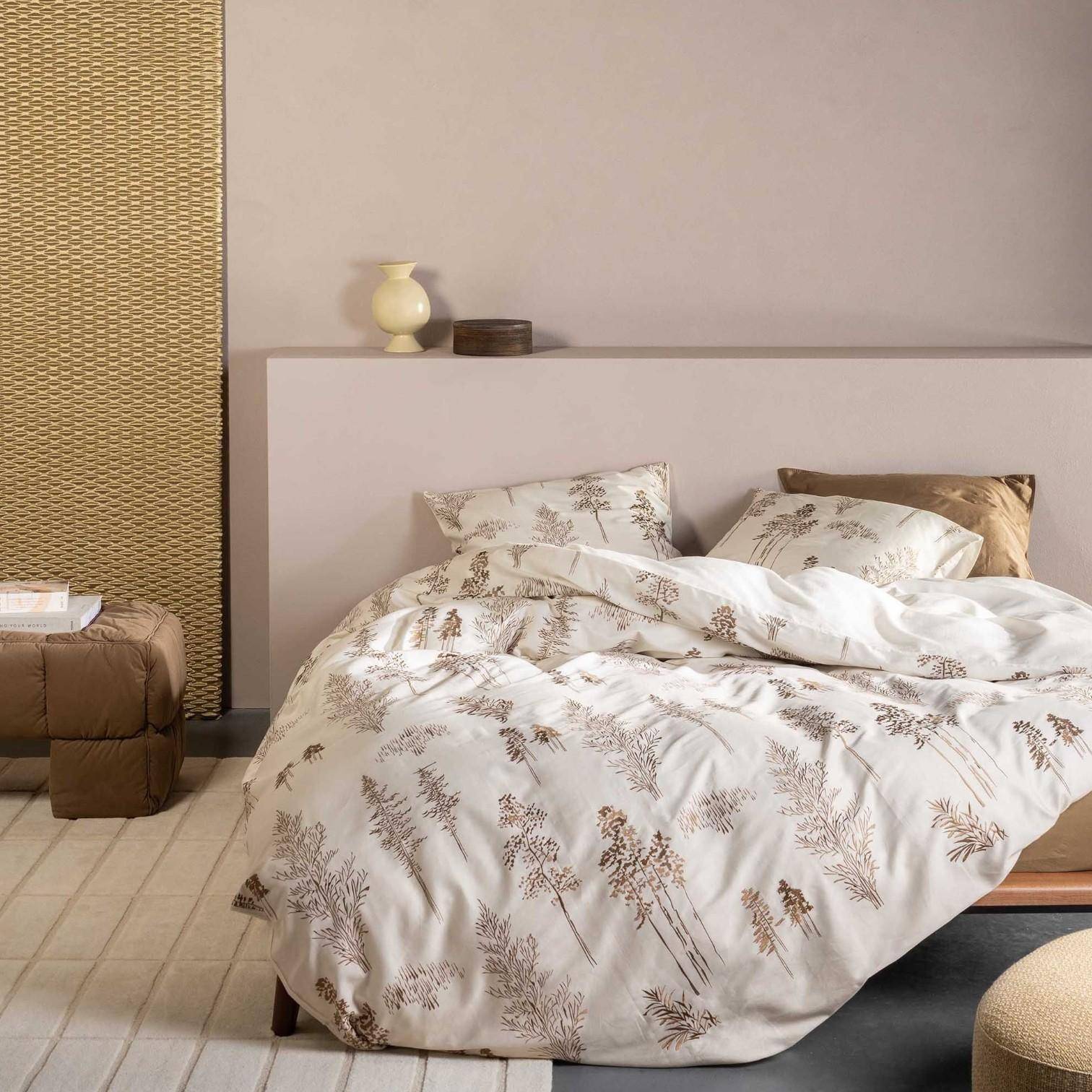 ESSENZA Baumwollsatin Bettwäsche Cecile Vanilla 135 x 200 cm + 80 x 80 cm