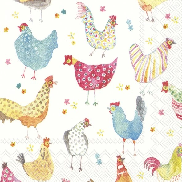 Ihr Lunch Servietten Jolly Hens 33 x 33 cm