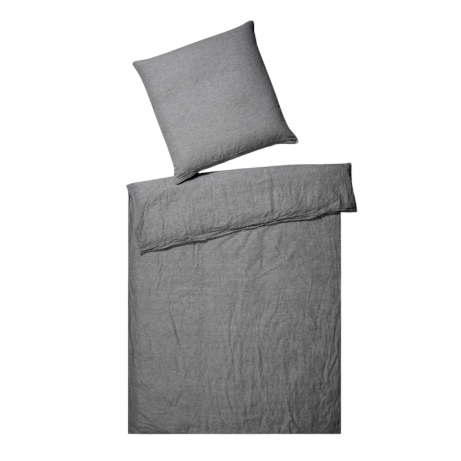 Elegante Halbleinen Bettwäsche Breezee Dark Grey 155 x 220 cm