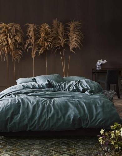 ESSENZA Kissenhülle zur Baumwollsatin Bettwäsche Minte Denim 40 x 80 cm