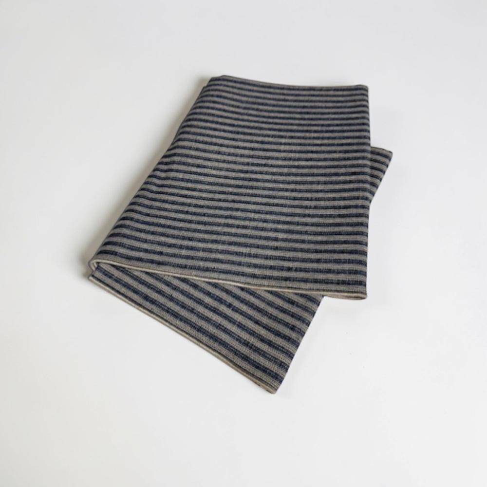 Vaitkute Leinen Tischläufer "Streva" Blau - Natur umkettelt 47 x 147 cm