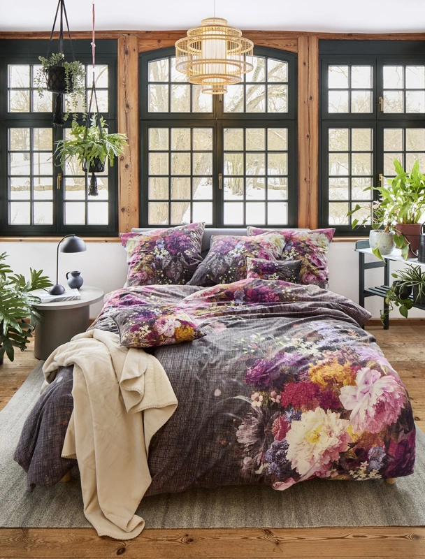 Irisette Flausch-Cotton Bettwäsche Blütenpracht Multi 155 x 220 cm 