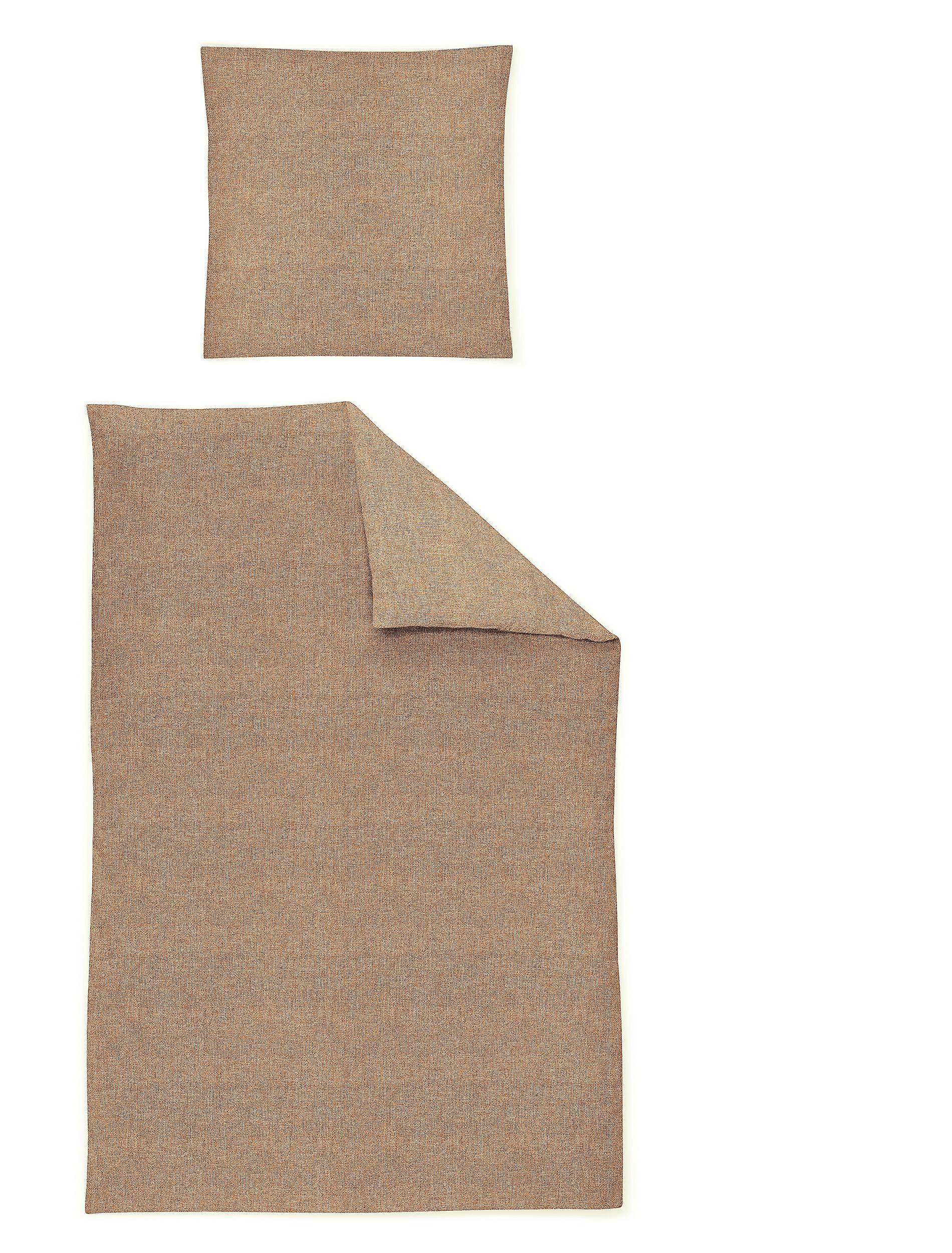 Irisette Flausch-Cotton Bettwäsche Loyd in braun 155 x 220 cm