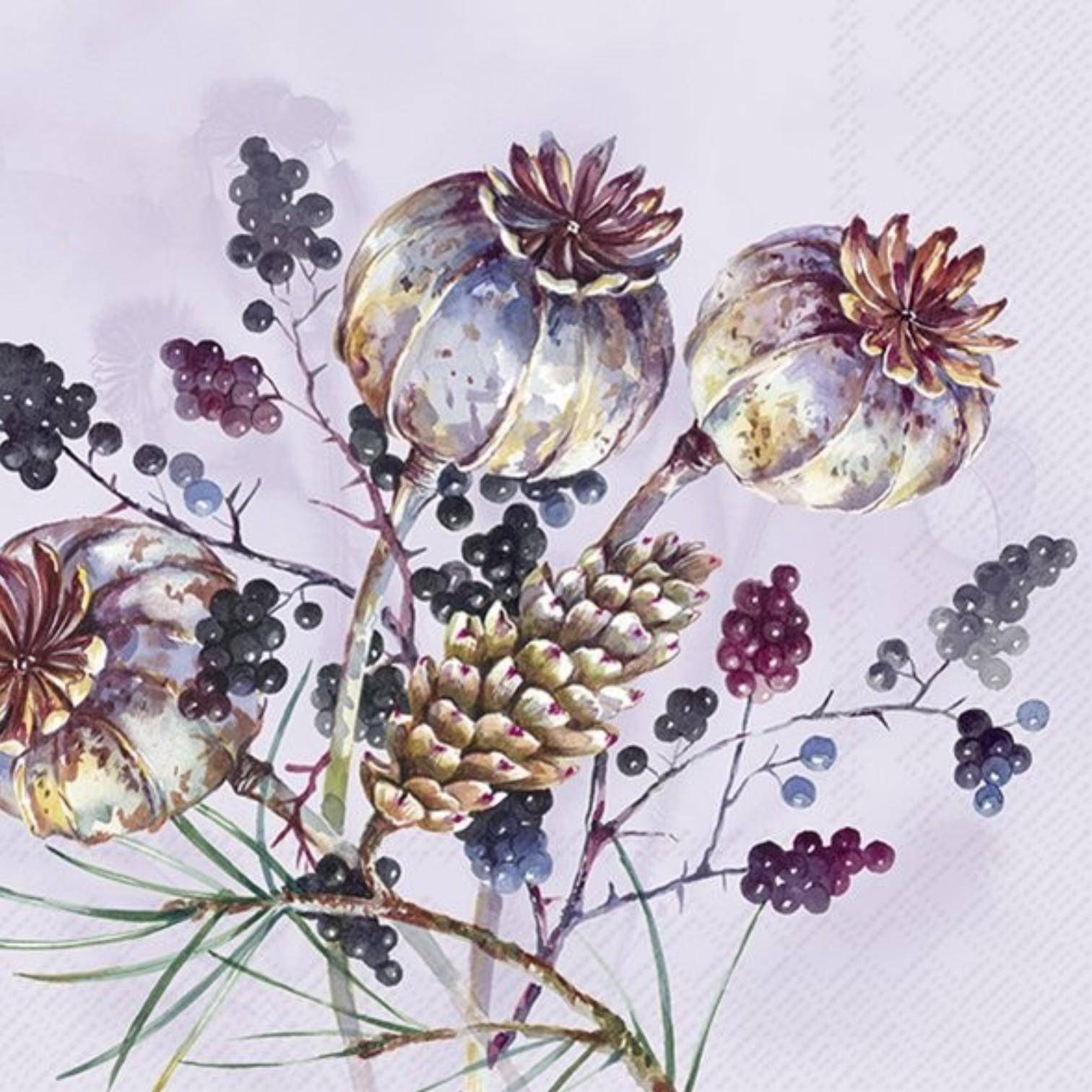 ihr Cocktail Servietten Amara Violet 25 x 25 cm