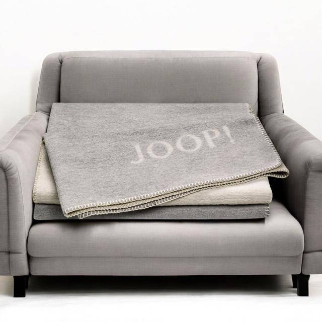 JOOP! Wohndecke Melange Doubleface Stein - Silber 150 x 200 cm