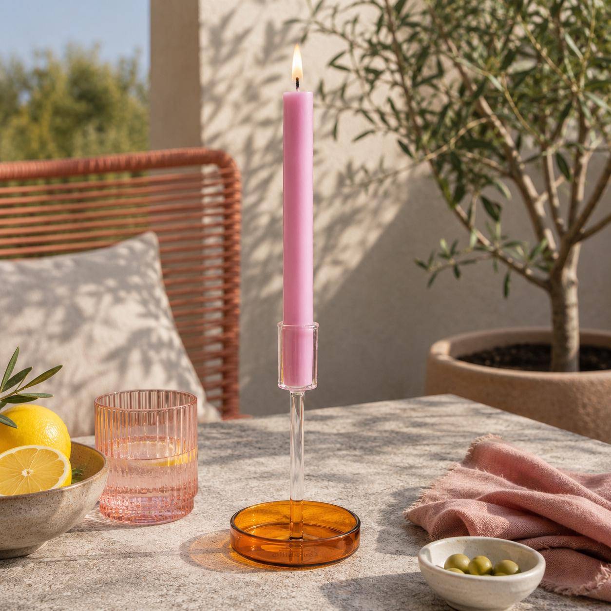 Tranquillo Kerzenhalter RAIINBOW in Orange/Rose