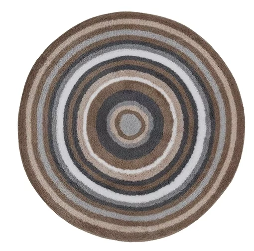 Kleine Wolke Badteppich Mandala 80 cm rund - Taupe