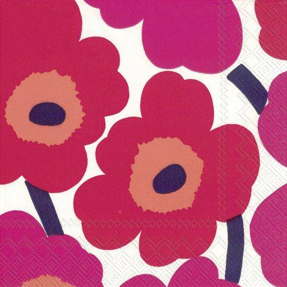 ihr Cocktail Servietten Marimekko Unikko Red 25 x 25 cm