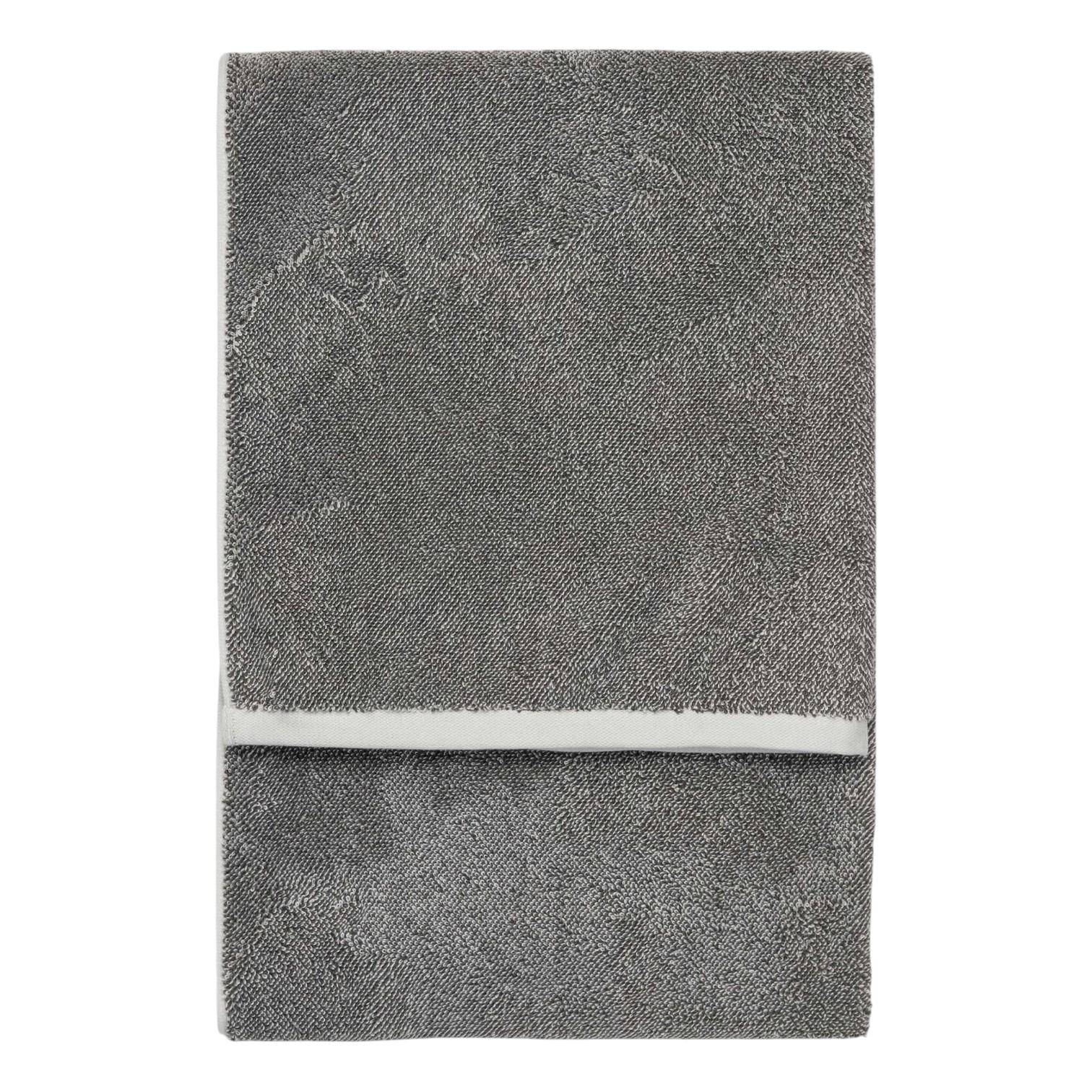 MARC O’POLO Timeless Melange Saunatuch Anthracite 80x200 cm gefaltet aus weicher Bio-Baumwolle mit melierter Struktur
