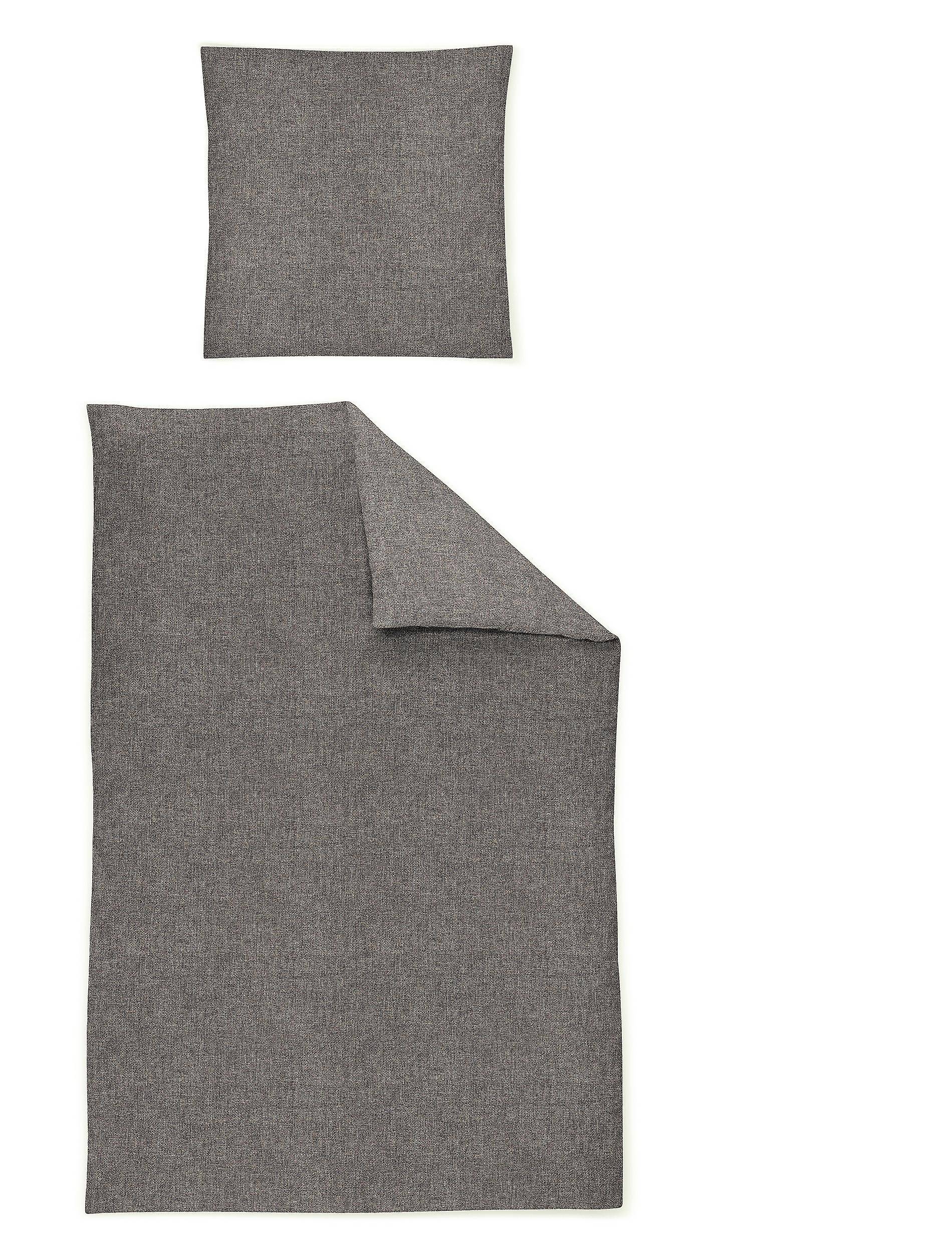 Irisette Flausch-Cotton Bettwäsche Loyd in grau 135 x 200 cm