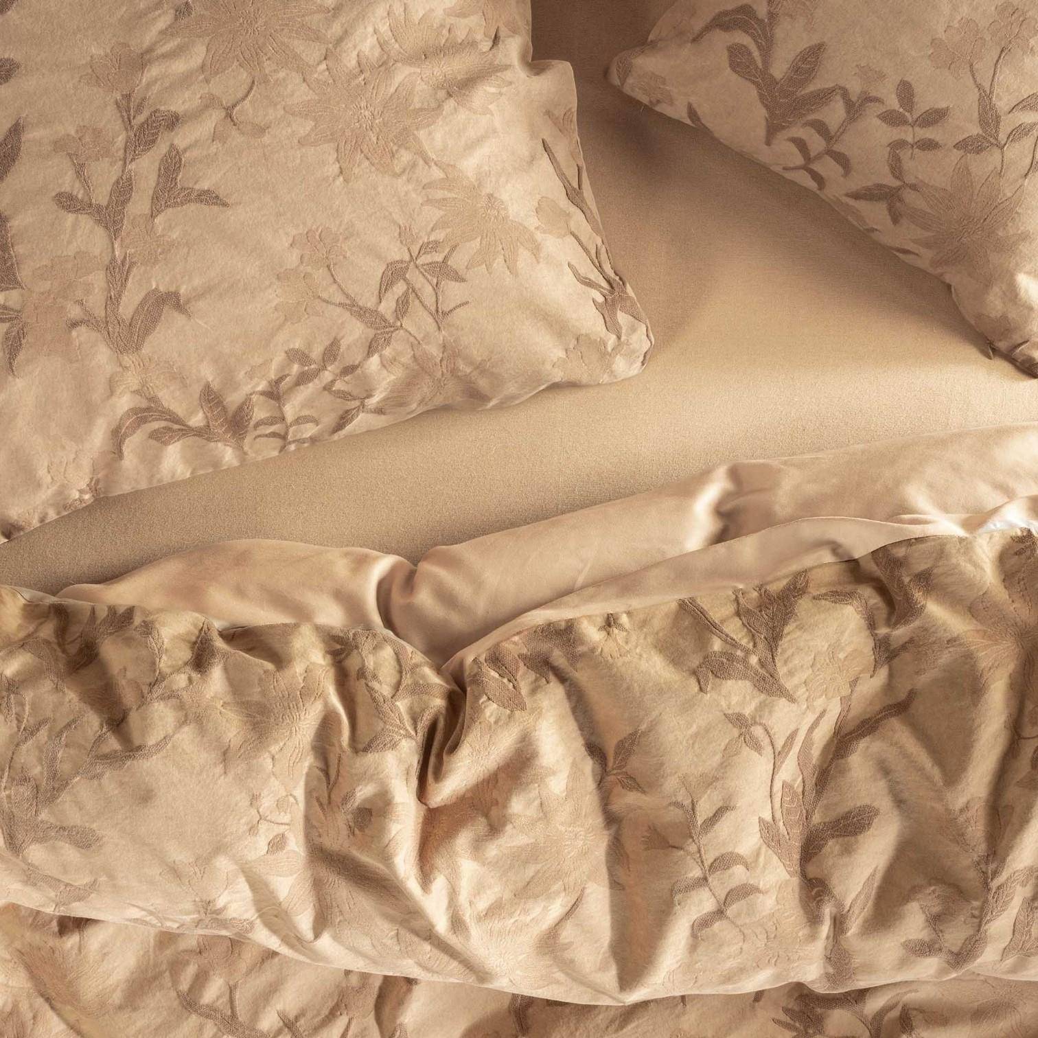 ESSENZA Baumwoll-Bettwäsche Claudine Golden Sand 155 x 220 cm + 80 x 80 cm