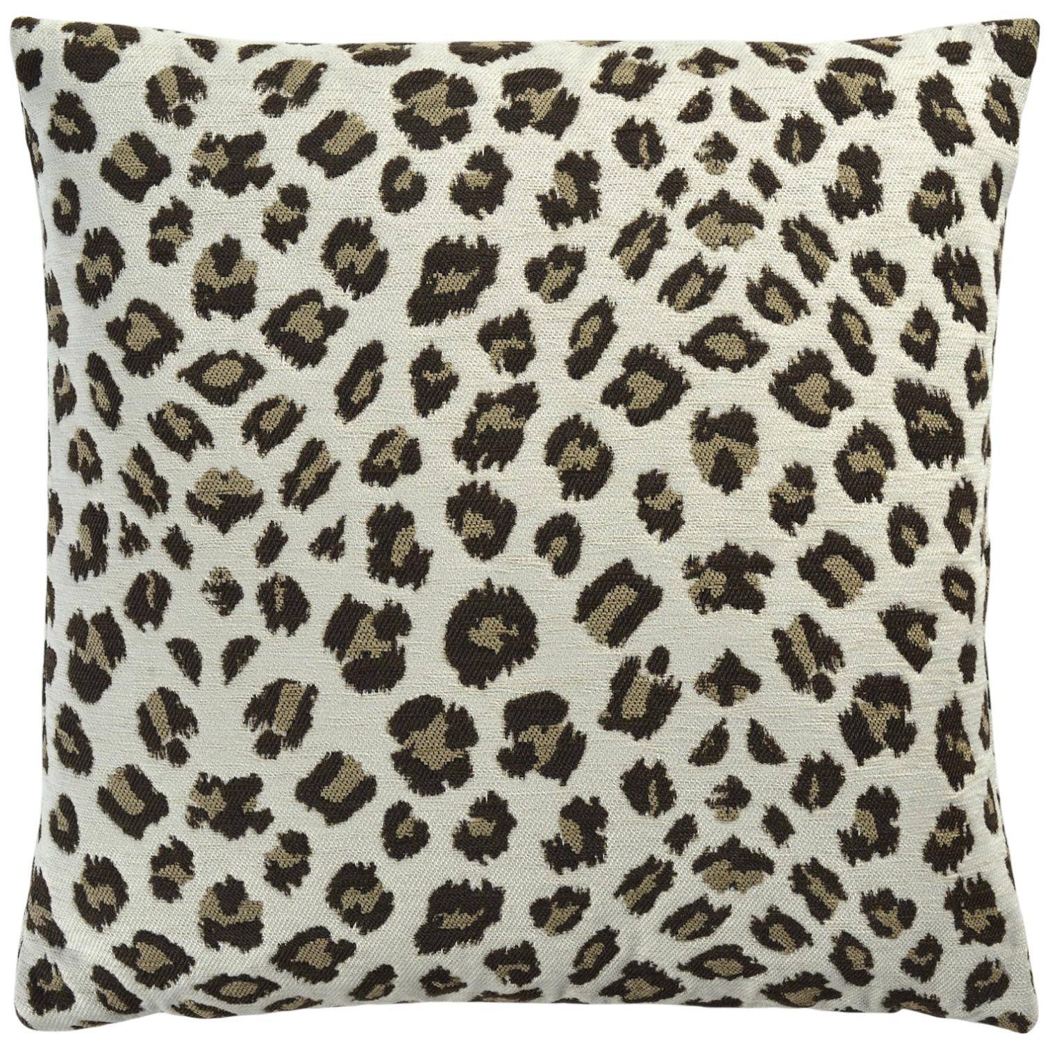 Kissenhülle Uhuru von Sander mit Leopardenmuster in Taupe aus Jacquard mit Chenille