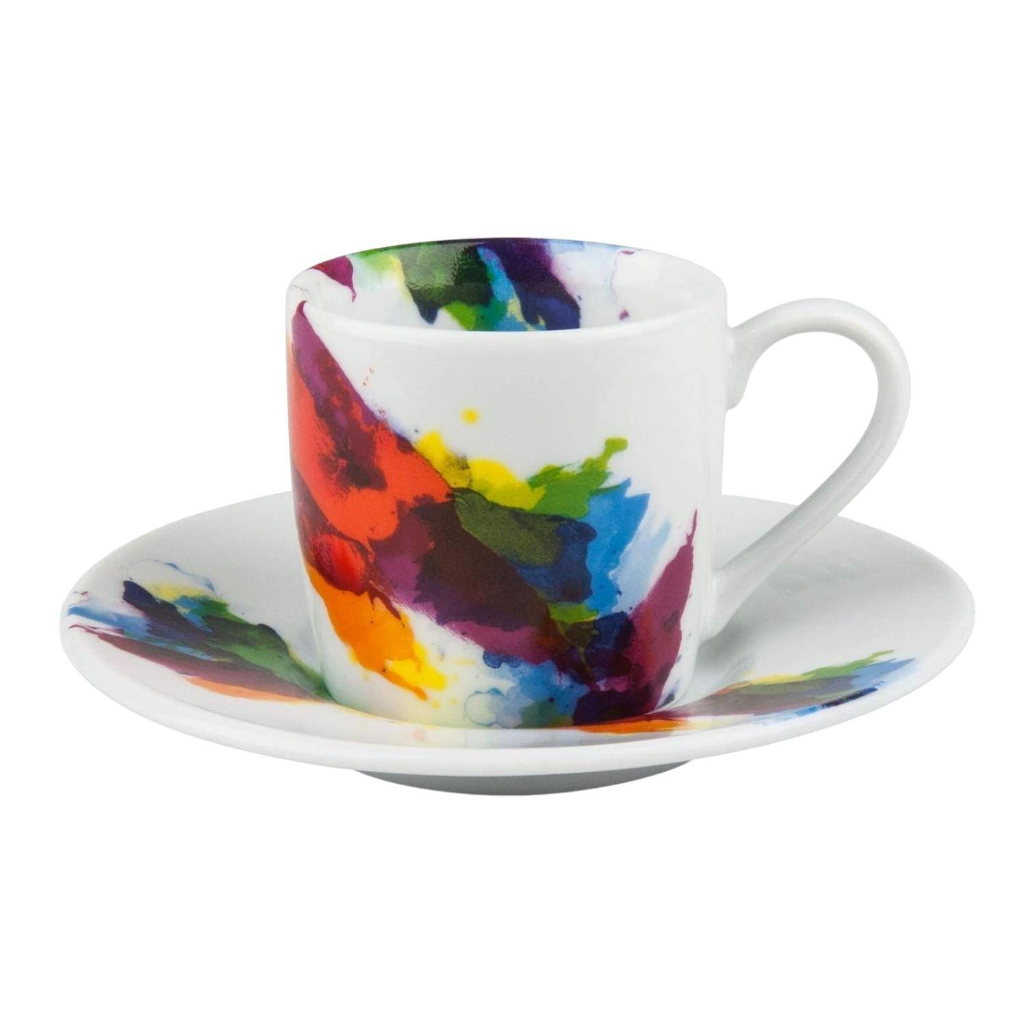 Könitz ON COLOUR Flow Espresso-Set aus Bone China 85 ml bunt