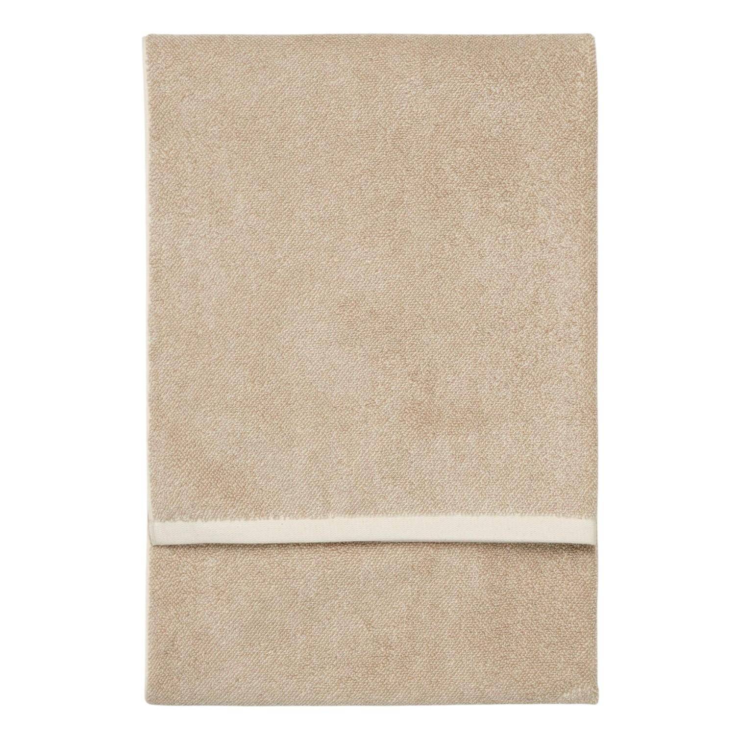 MARC O’POLO Timeless Melange Duschtuch Dark Sand 70x140 cm aus weicher Bio-Baumwolle mit meliertem Farbverlauf