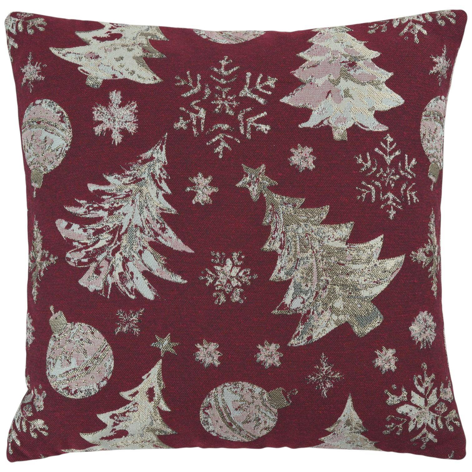 Sander Kissenhülle Crystal Tree in Burgundy 40 x 40 cm