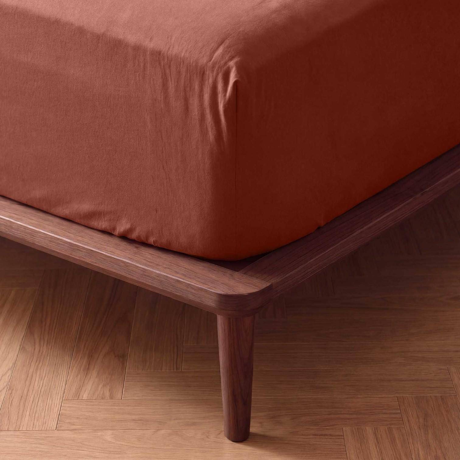 ESSENZA Fine Organic Jersey Spannbetttuch Terracotta 140-160 x 200-220 cm